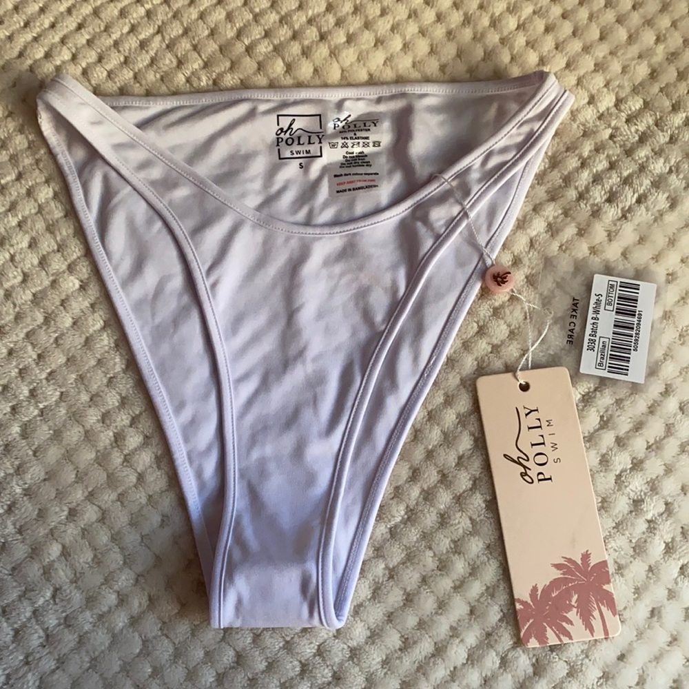 Oh Polly white high waisted bikini bottom